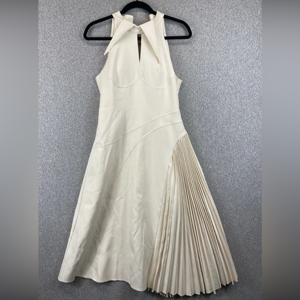 Innovare Cream Midi Dress Size S NWT Marilyn Monroe Vibes Retro Formal Evening - Picture 2 of 13